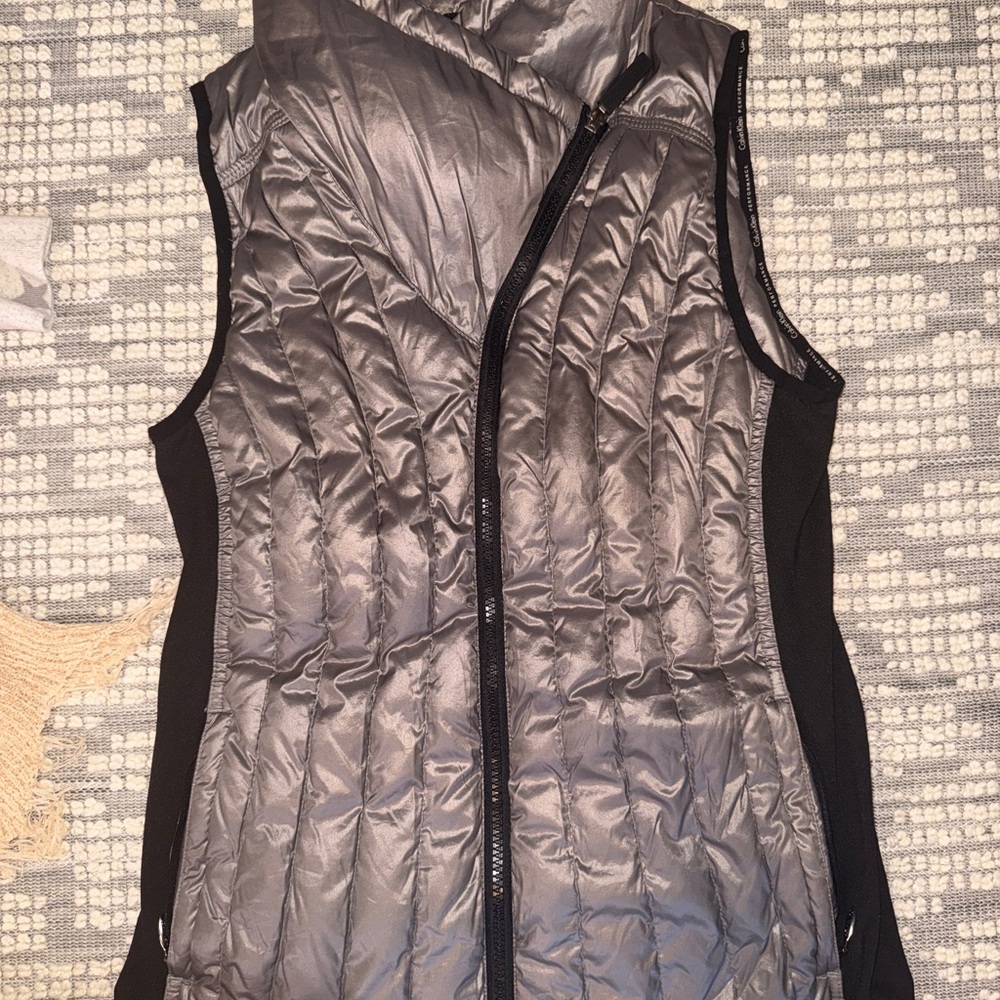 Women's Gray Quilted Vest